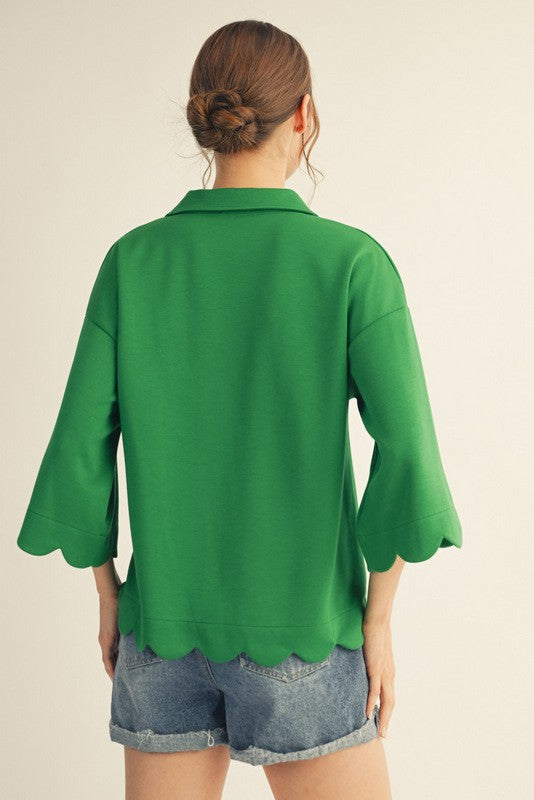 The Steva Scalloped Top