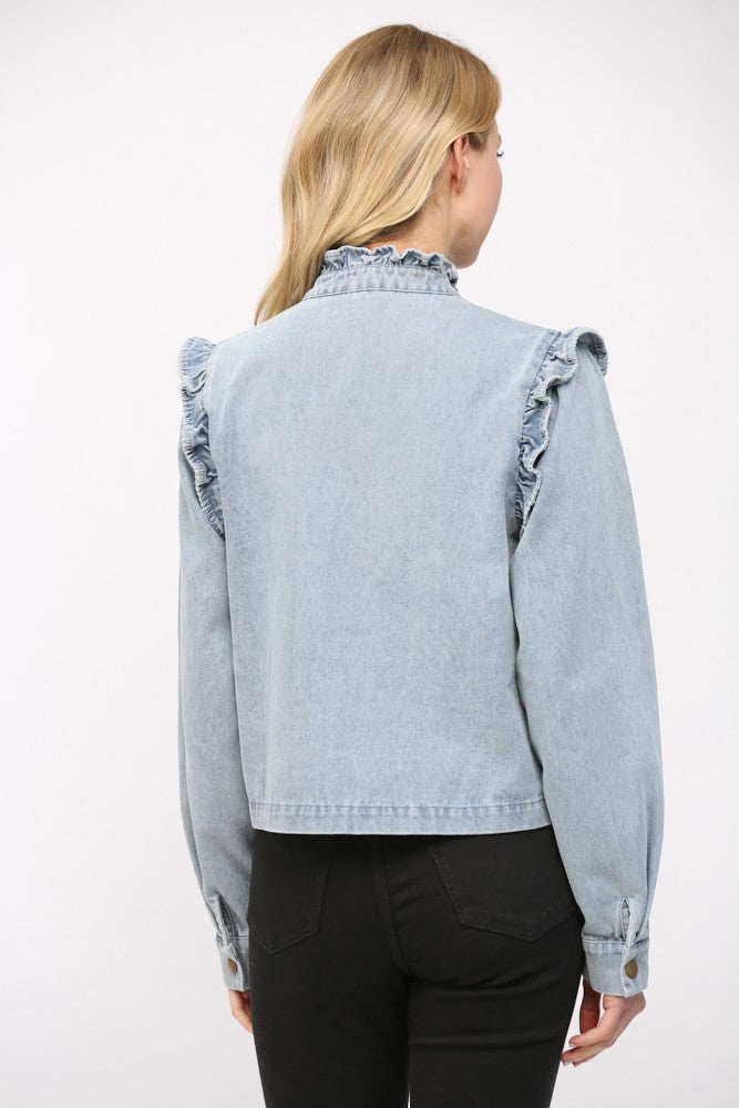 The Folly Frill Denim Jacket