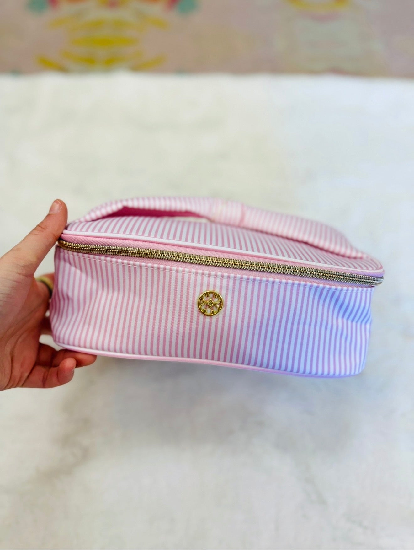 MS/ Pink Stripe/ Make Me Blush Bag