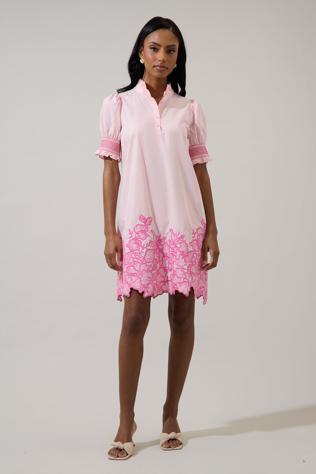 The Hansie Embroidered Mini Dress FINAL SALE