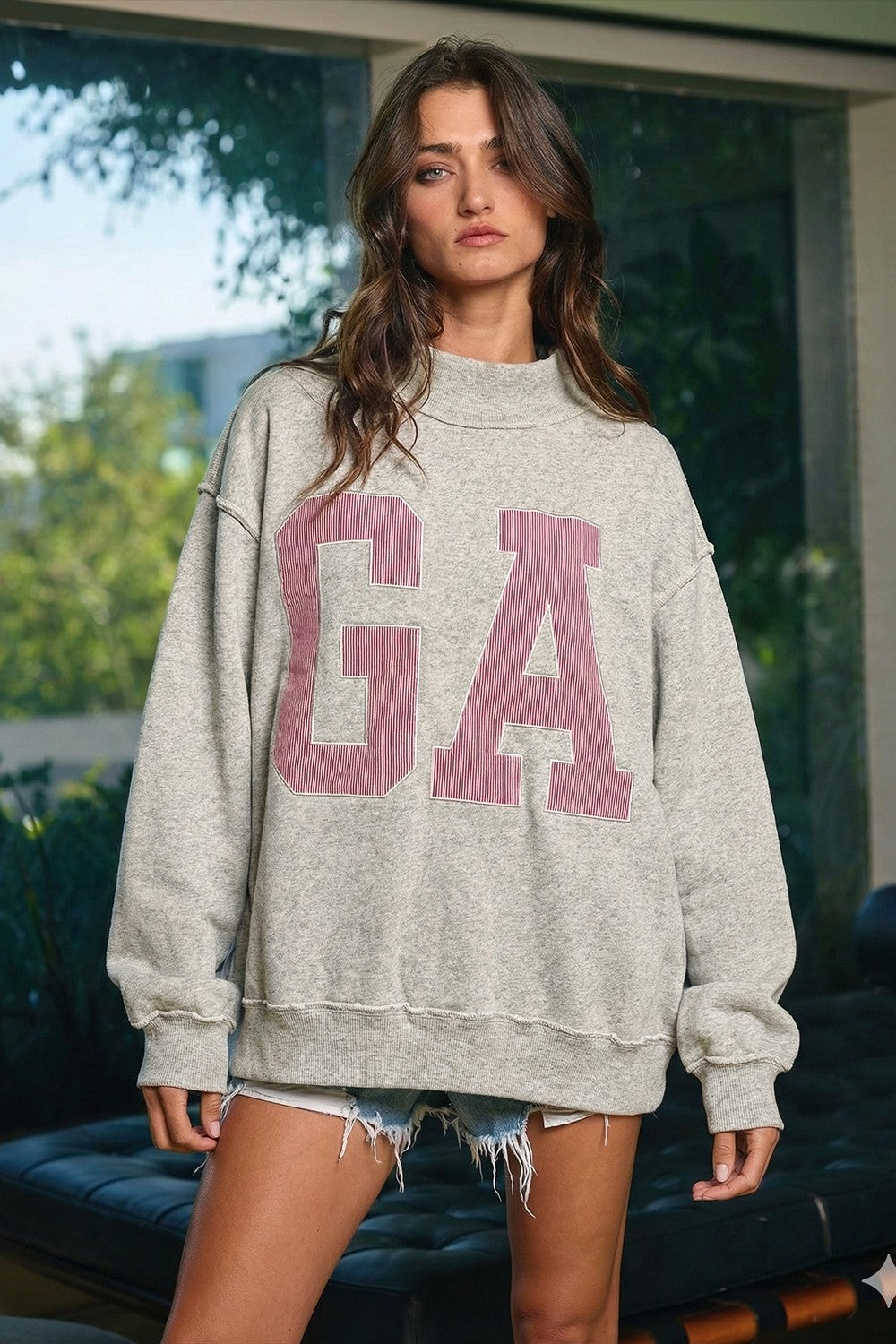 The GA Embroidered Mock Neck