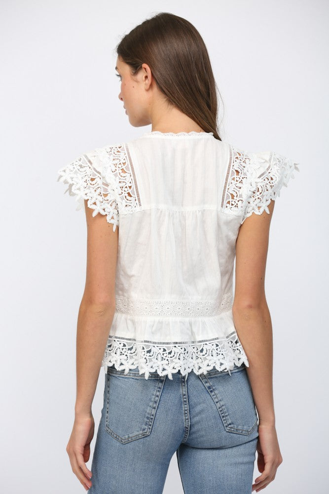 The Lace & Eyelet Peplum Blouse