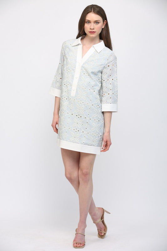 The Ela Eyelet Shift Dress