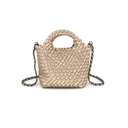 The Bray Braided Clutch/ Champagne
