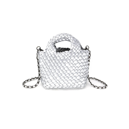 The Bray Braided Clutch/ Silver