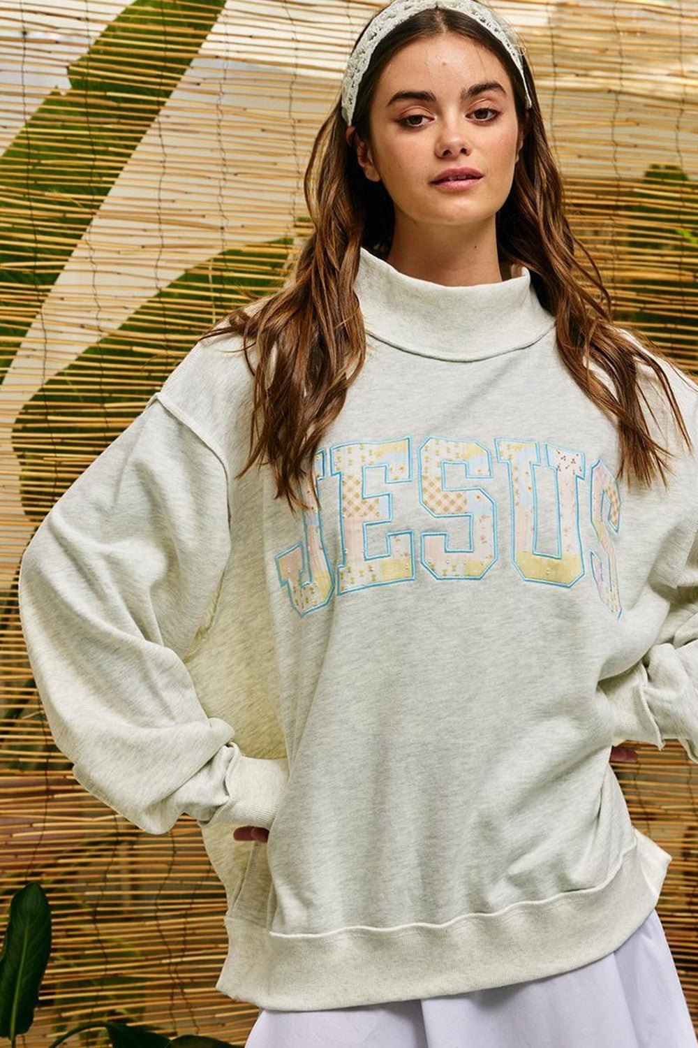 The Jesus Patchwork Mockneck