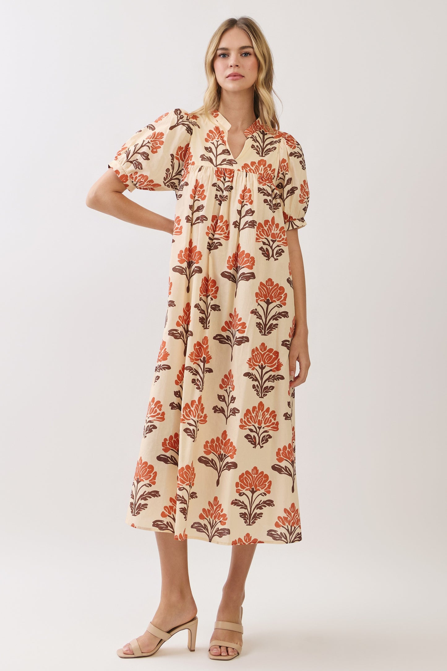 The Fall Time Floral Midi