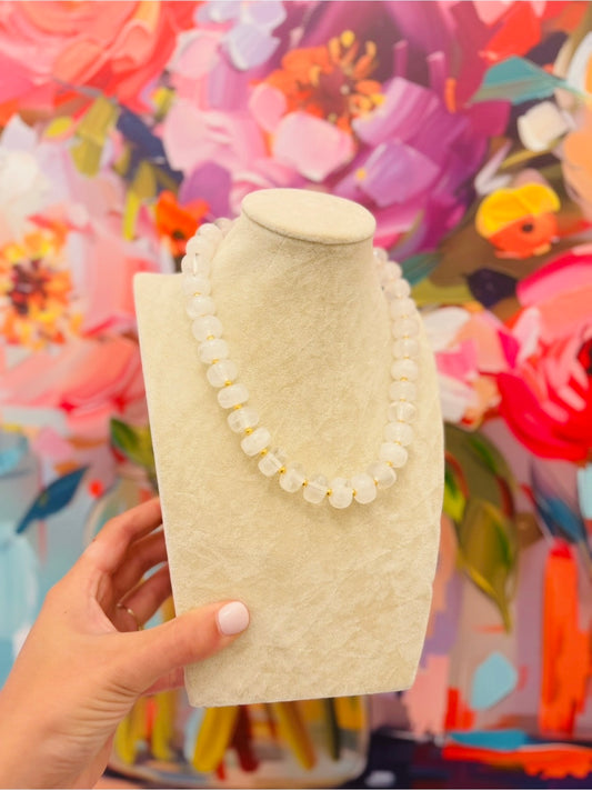 HD/ The Braylee Beaded Necklace/ White