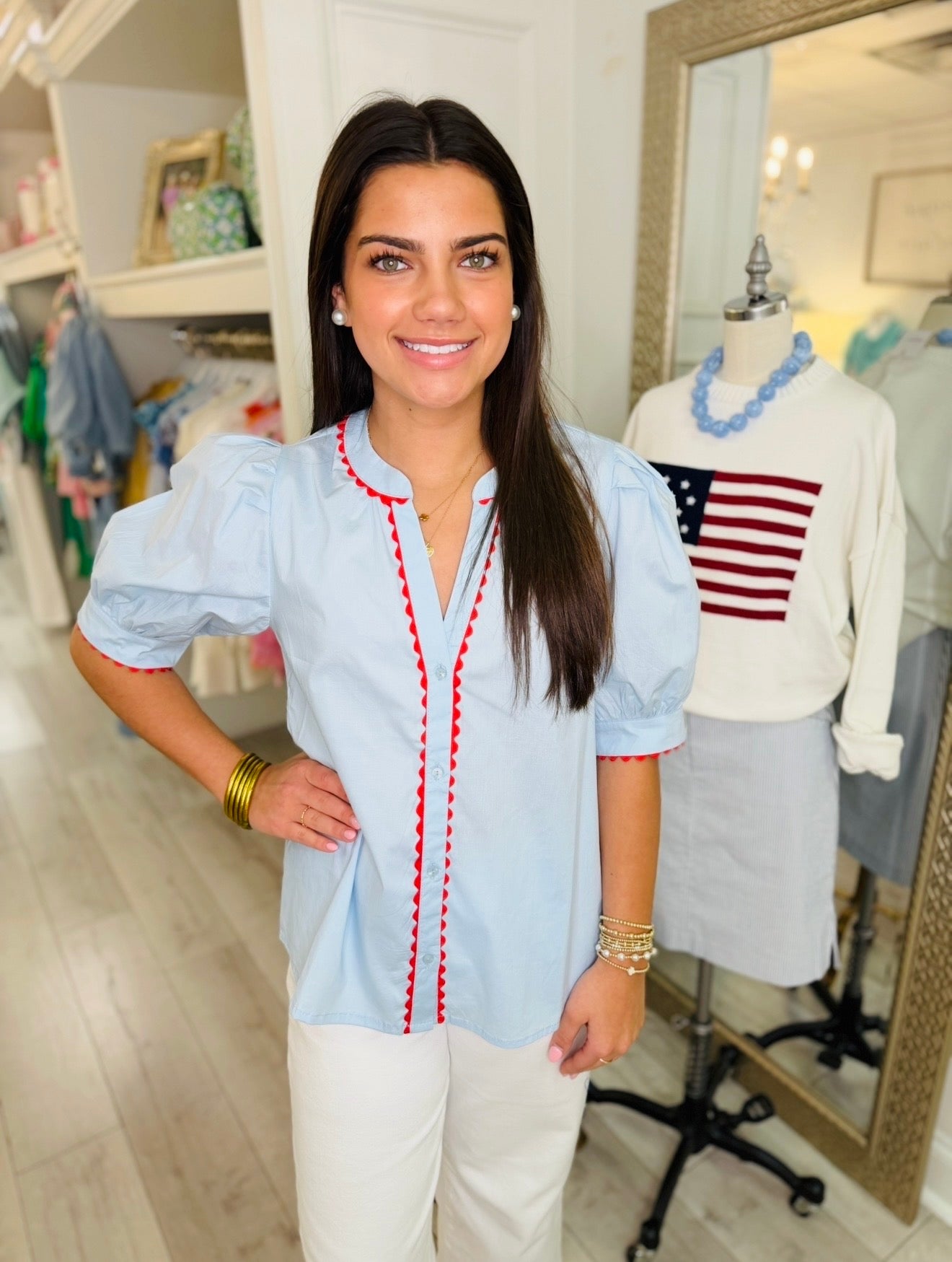 MS/ The Elaine Top/ Light Blue