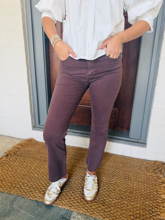 Just Black/ HR Tonal Crop Flare/ Vintage Brown