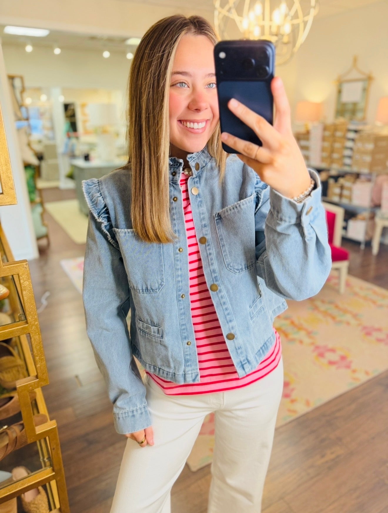 The Folly Frill Denim Jacket
