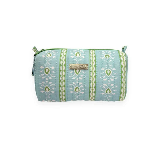 Laura Park/ Signature Small Cosmetic Bag/ Rosemary Stripe Blue