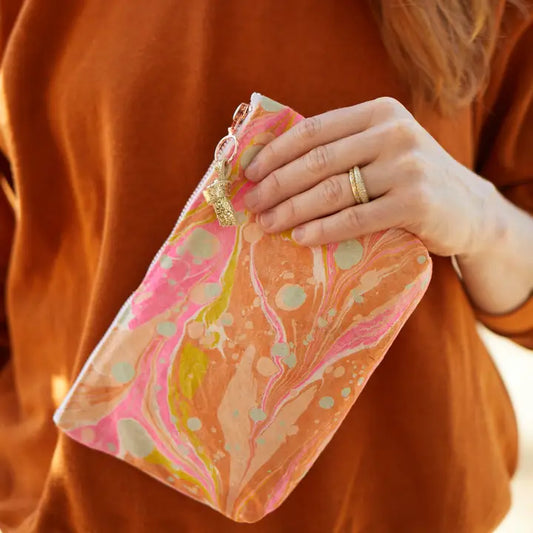 Astral Marbled Pouch/ Sailors Delight/ Large