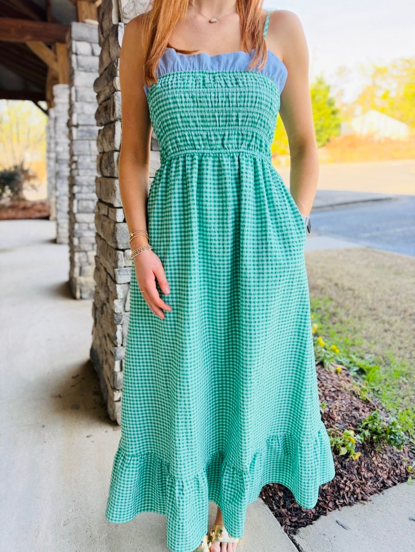 The Giverny Gingham Maxi