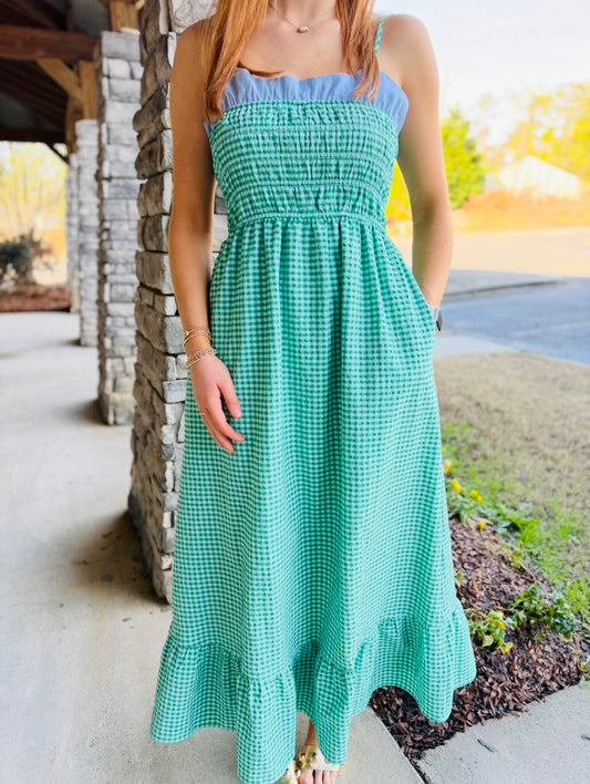 The Giverny Gingham Maxi