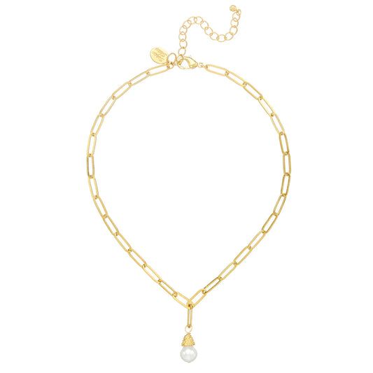 Susan Shaw/ Freshwater Pearl Paperclip Necklace