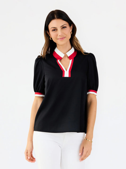 MS/ The Tricia Top/ Black + Red