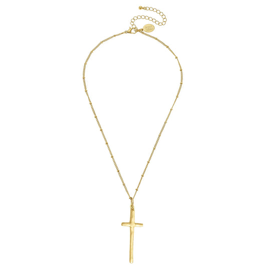 Susan Shaw/ Dainty Tall Cross Necklace