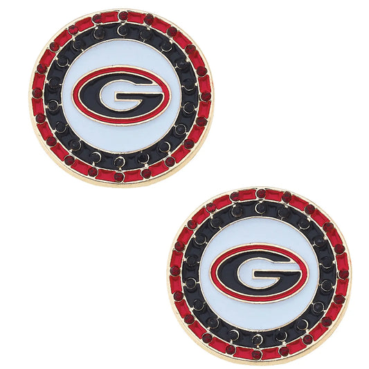 The GA Bulldogs Pave Disc Stud