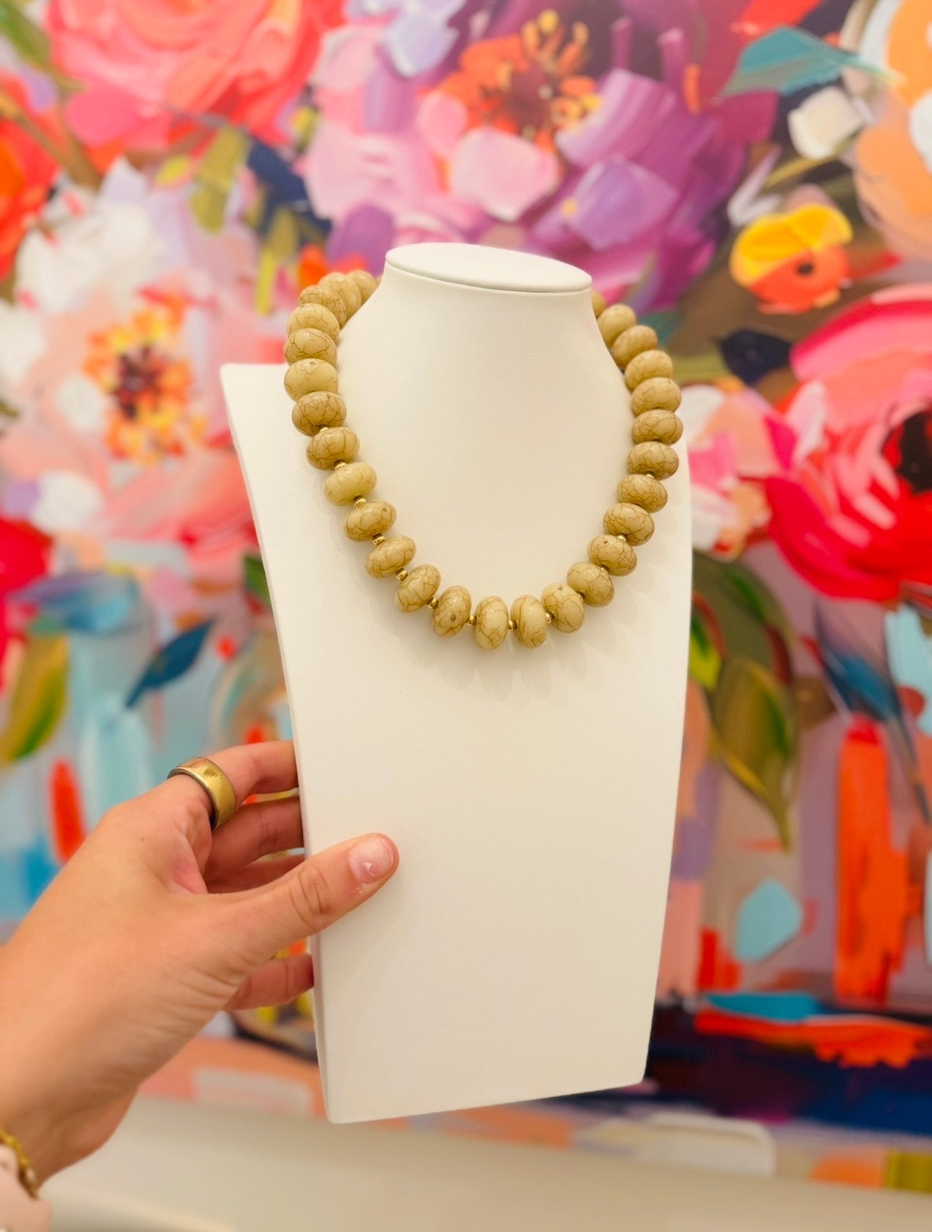 HD/ The Moxlee Marble Necklace/ Ivory