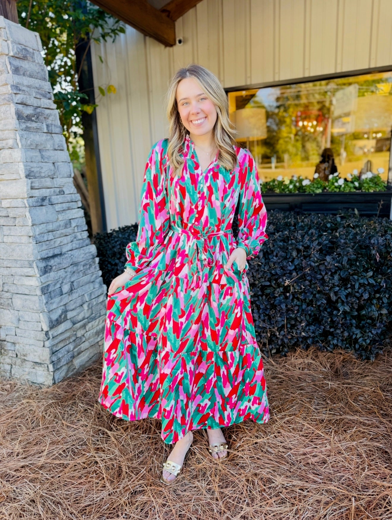 MS/ The Gracelyn Dress/ With A Twist Pink