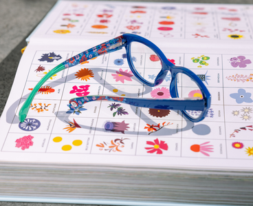 Peepers/ Bee Eyeglasses/ Blue + Floral
