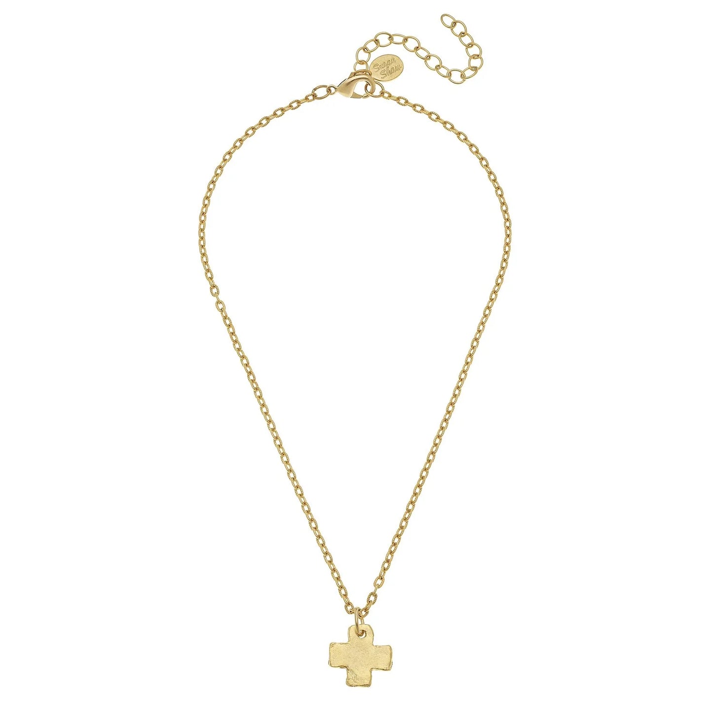 Susan Shaw/ Delicate Gold Cross Necklace