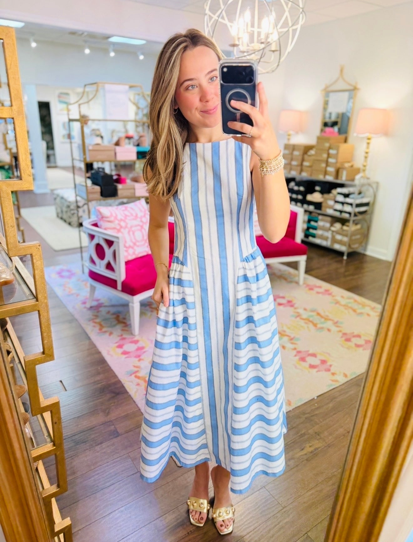 The Stephanie Striped Midi