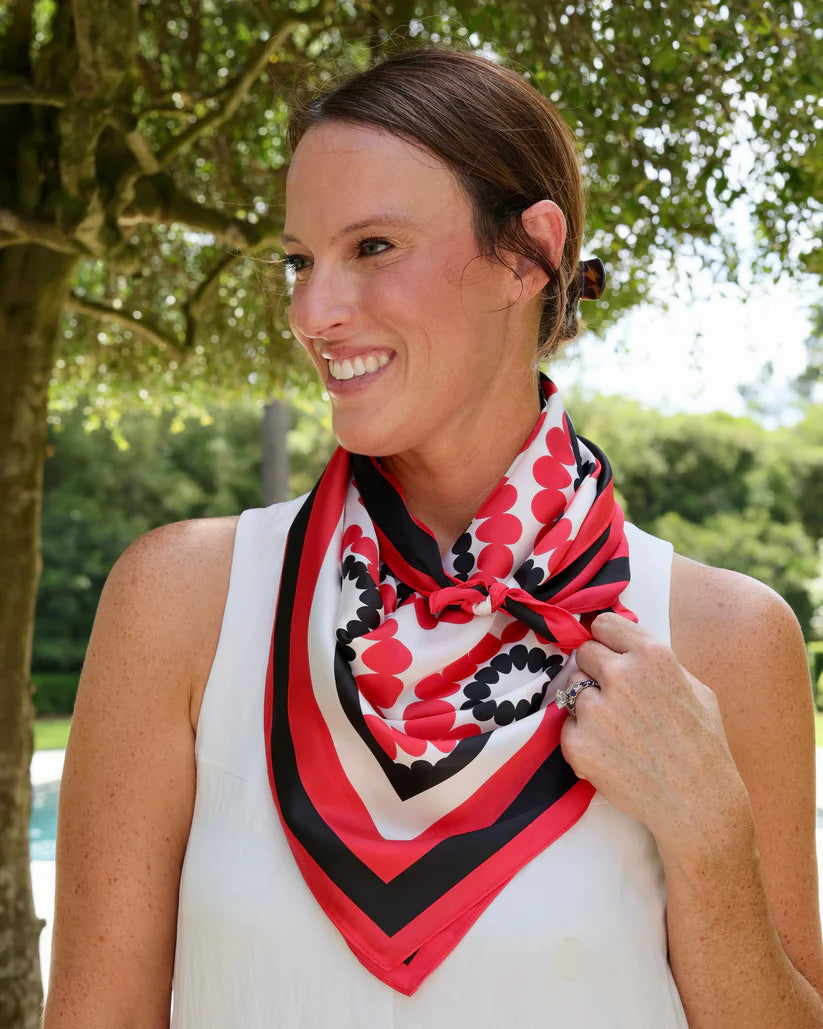 The Lucy Floral Scarf/ Large/ Red+Black