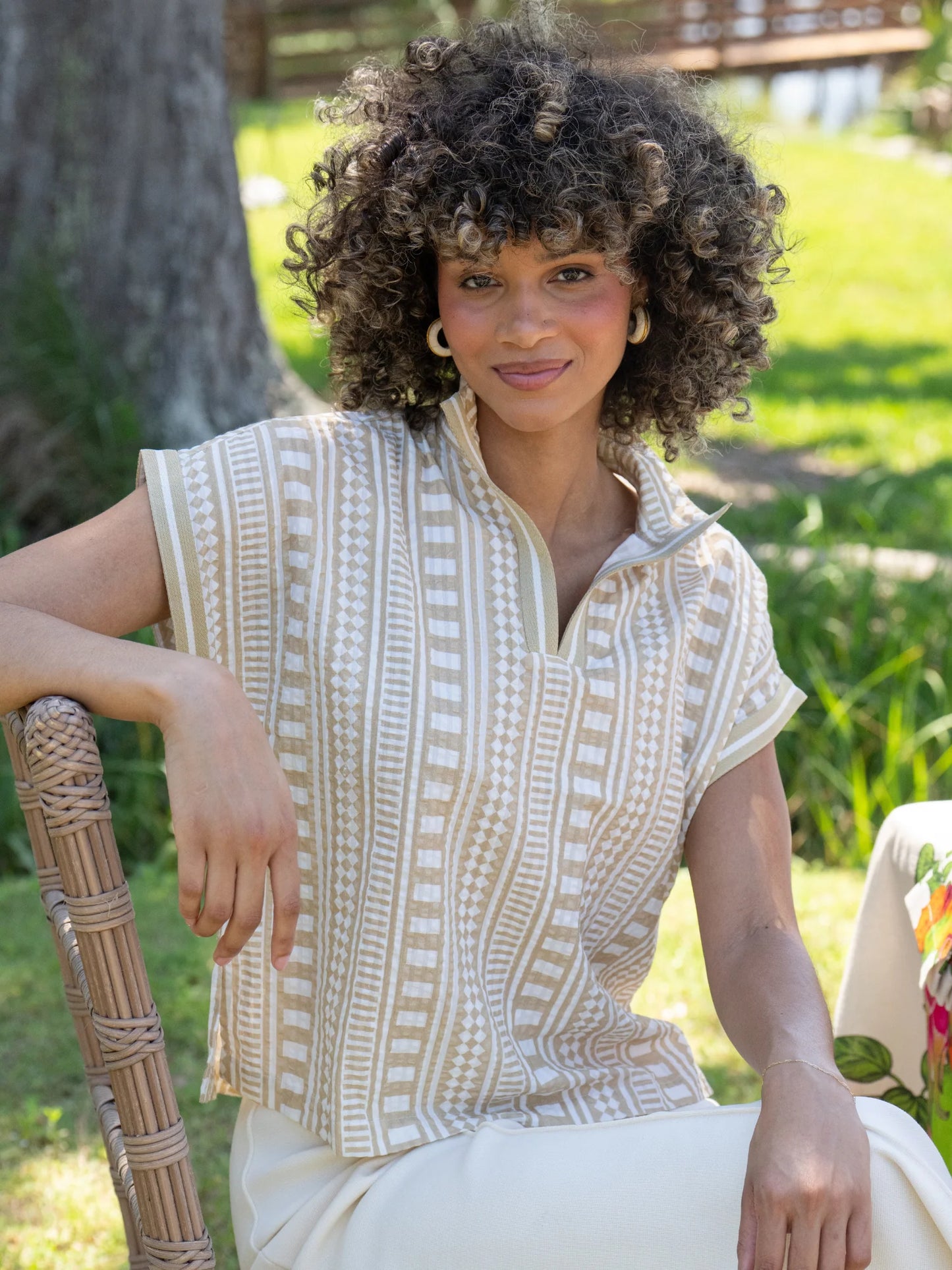 Emily McCarthy/ Riviera Top/ Piazza Stripe
