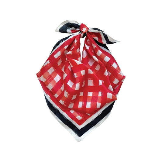 The Tailgate Check Scarf/ Red + Black