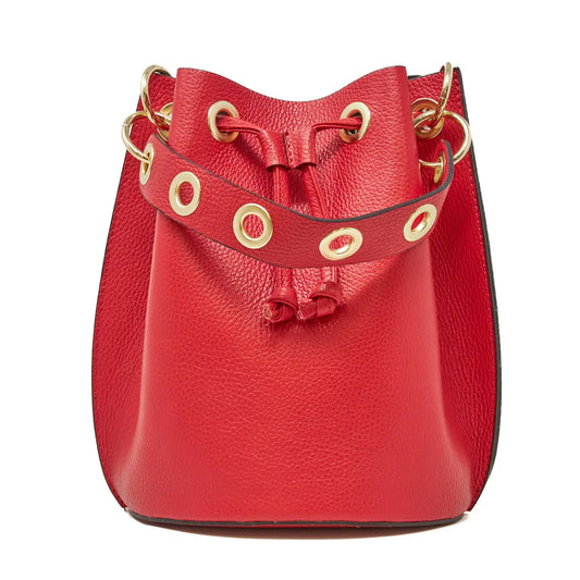 The Baxter Small Bucket Bag/ Red