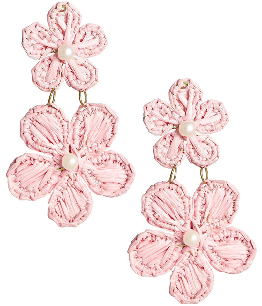 Lisi Lerch/ The Marigold Raffia Earring/ Cotton Candy