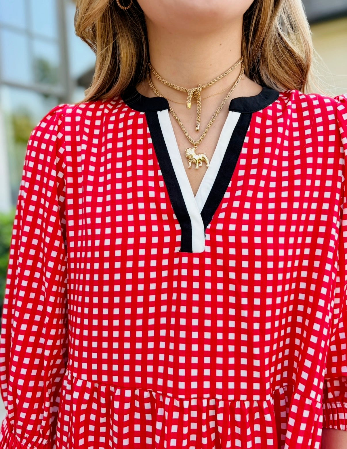 MS/ The Cooper Dress/ Gingham Red + Black