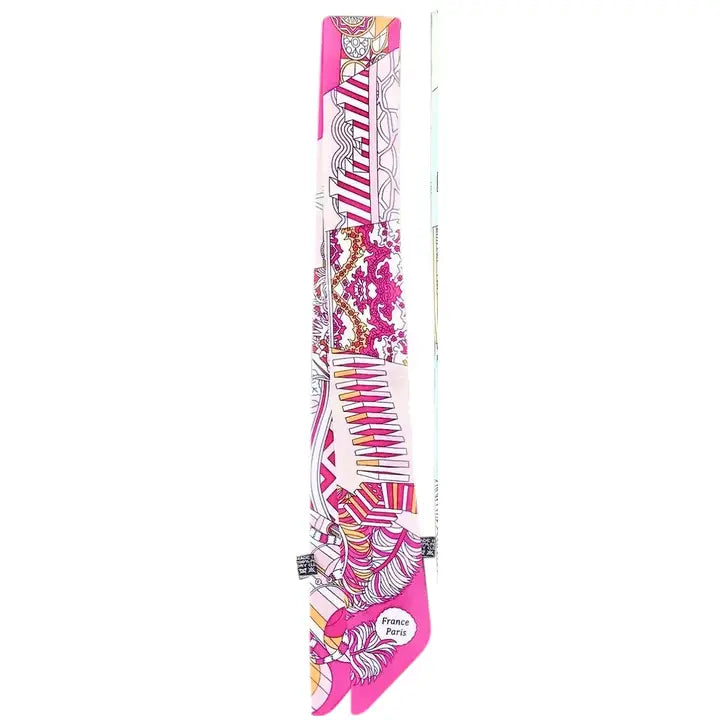 The Knotted Pink and White Scarf Necklace