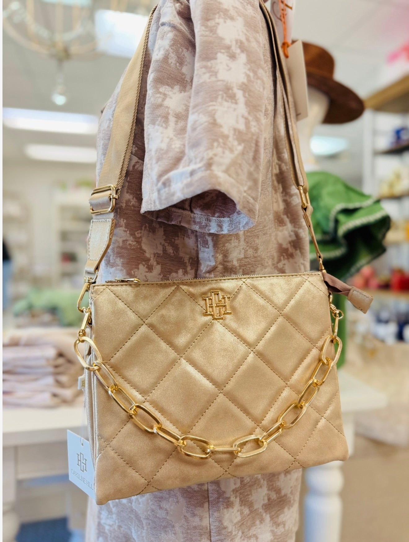 The Ariana Crossbody/ Gold Shimmer LD