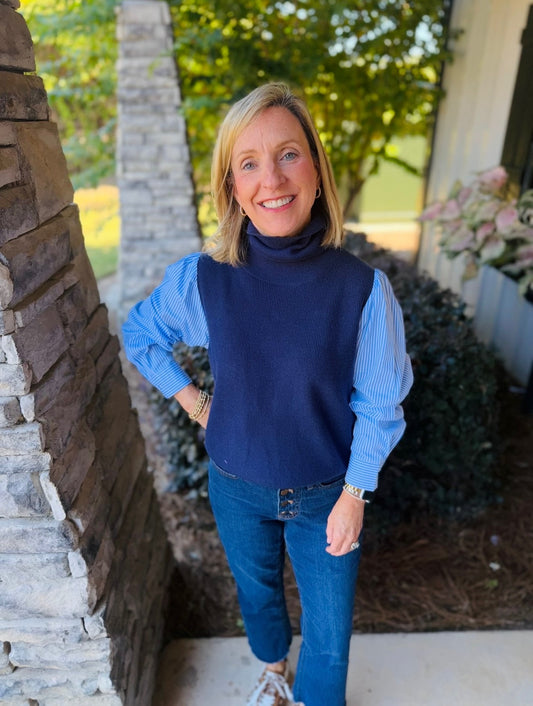 The Sae Striped Sleeve Top