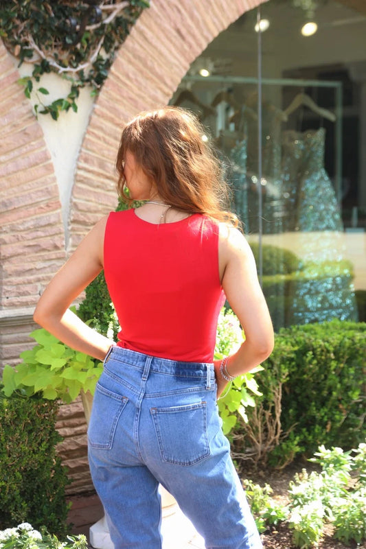 Karlie/ The Solid Scoop Tank/ Red