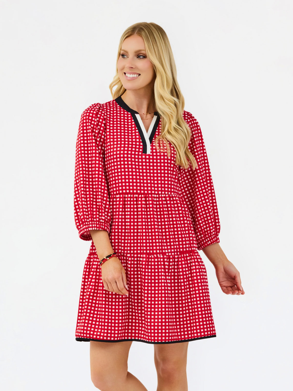 MS/ The Cooper Dress/ Gingham Red + Black