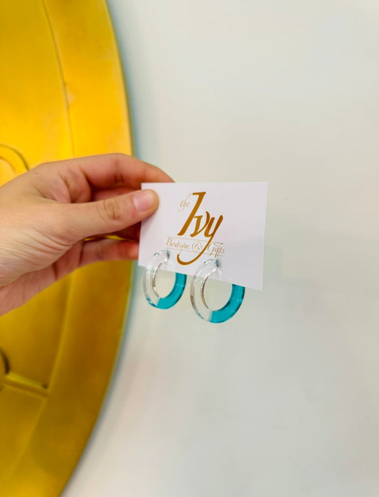 Two Toned Open Hoop Earrings/ FINAL SALE