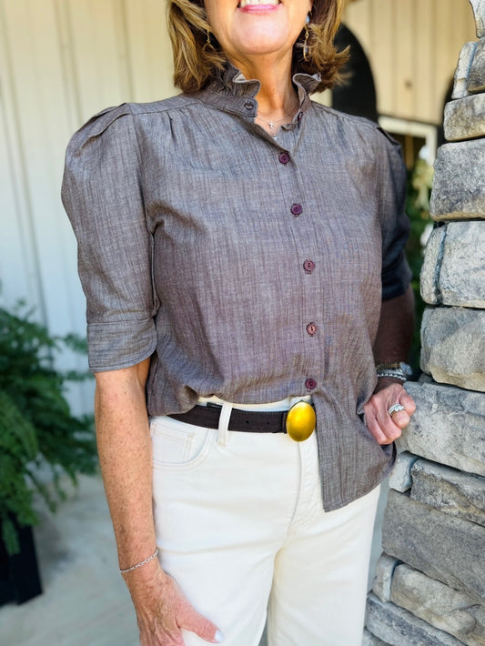 The Jodie Top/ Chestnut Denim