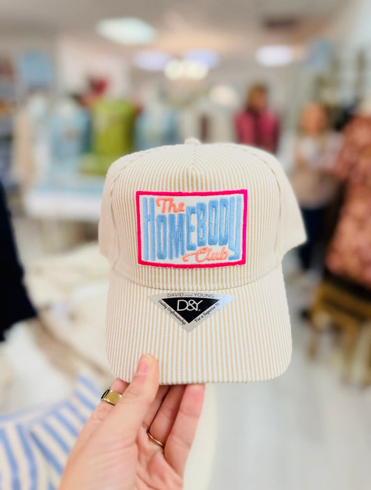 The Homebody Club Stripe Hat/ Khaki