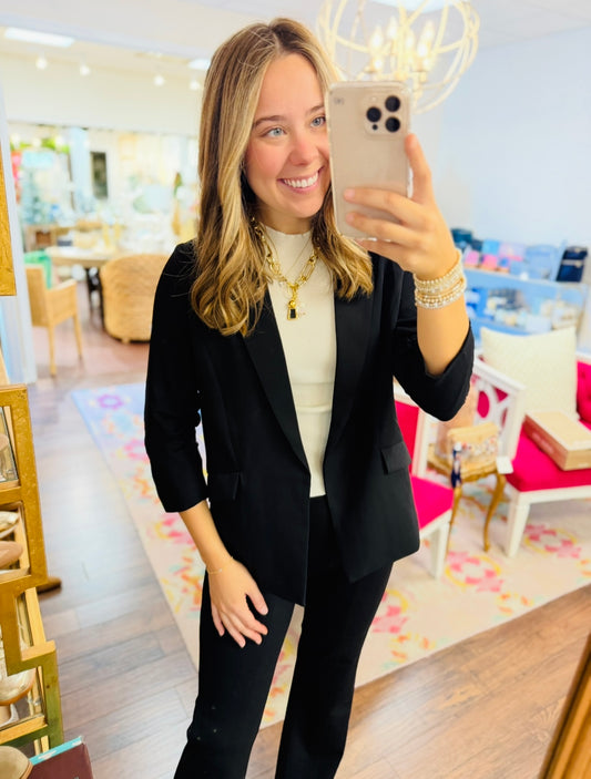 The Sullie Shirred Sleeve Blazer