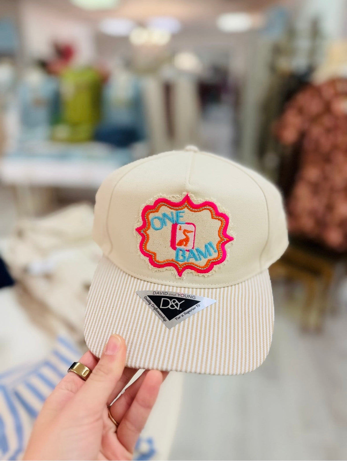 The One Bam Striped Hat/ Khaki