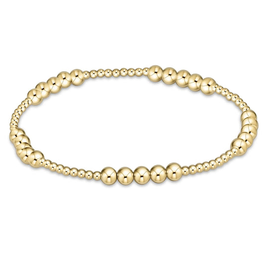 ENewton/ Classic Blissful Pattern 2mm Bead Bracelet-4mm Gold