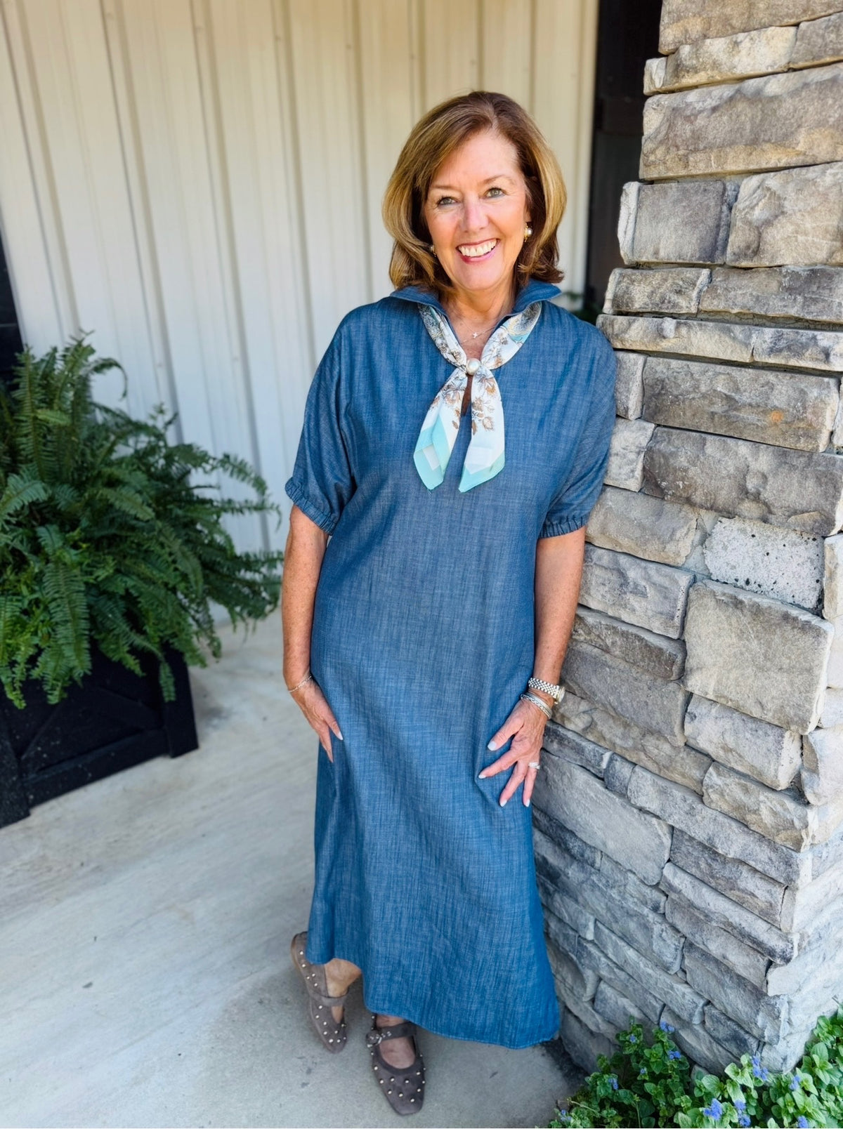 The Blakley Midi Dress/ Indigo Denim