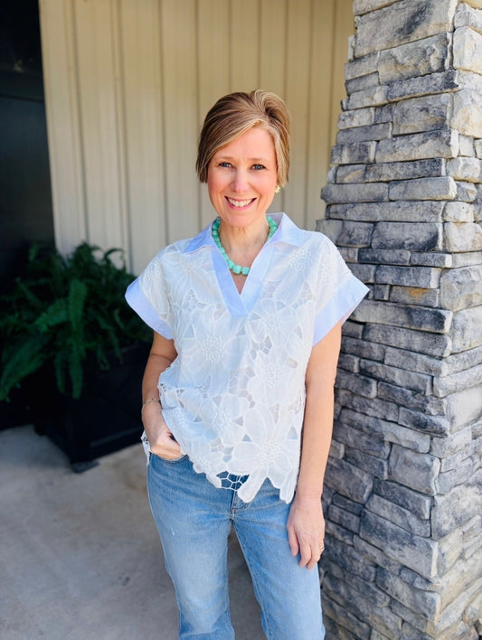 The Ellie Eyelet Top