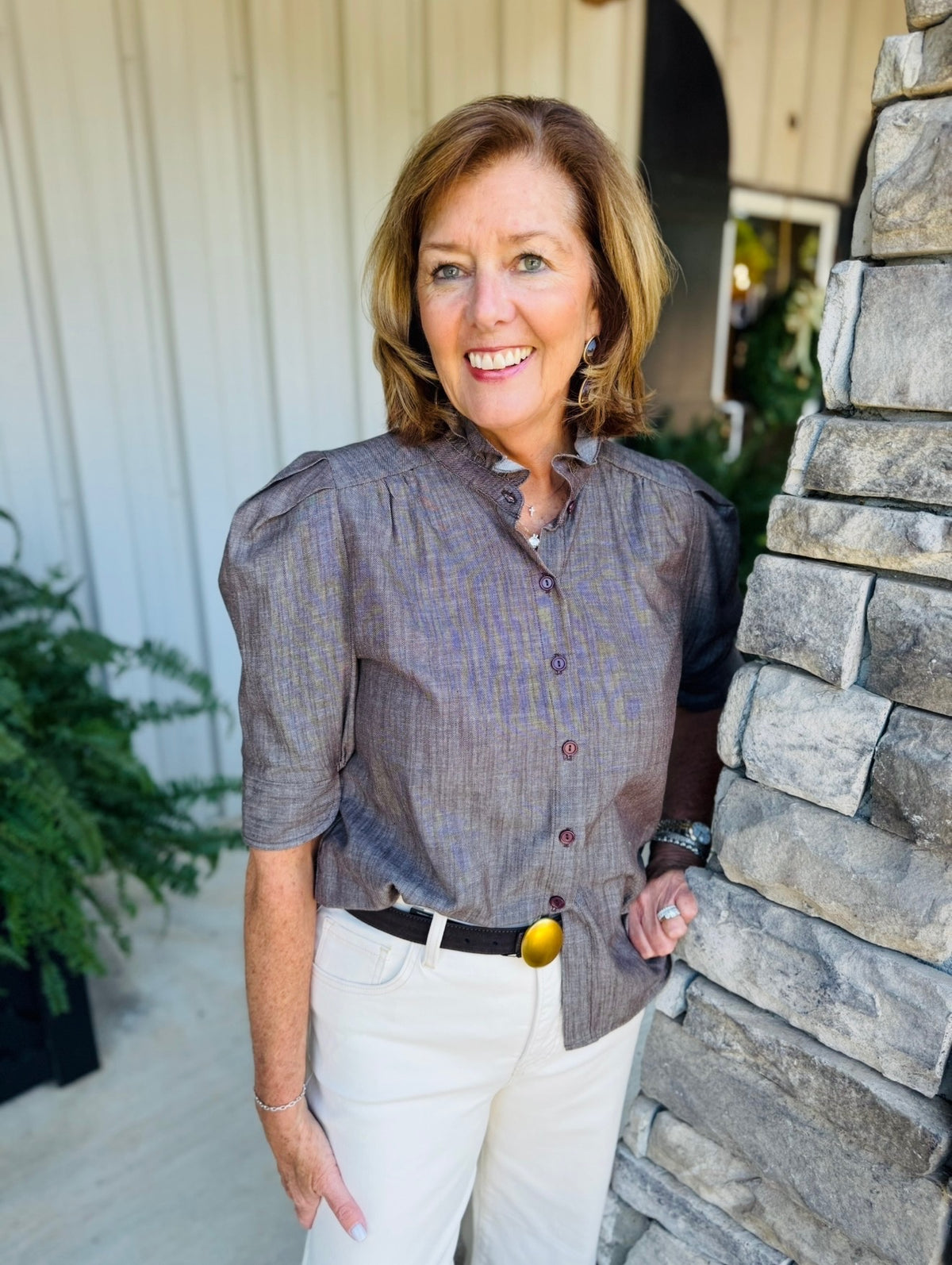 The Jodie Top/ Chestnut Denim