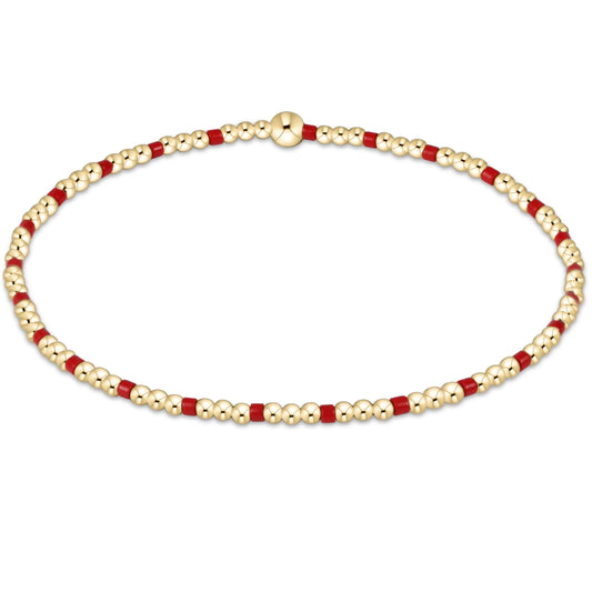 ENewton/ Gameday Hope Sincerity Pattern 2mm Bead Bracelet/ Bright Red