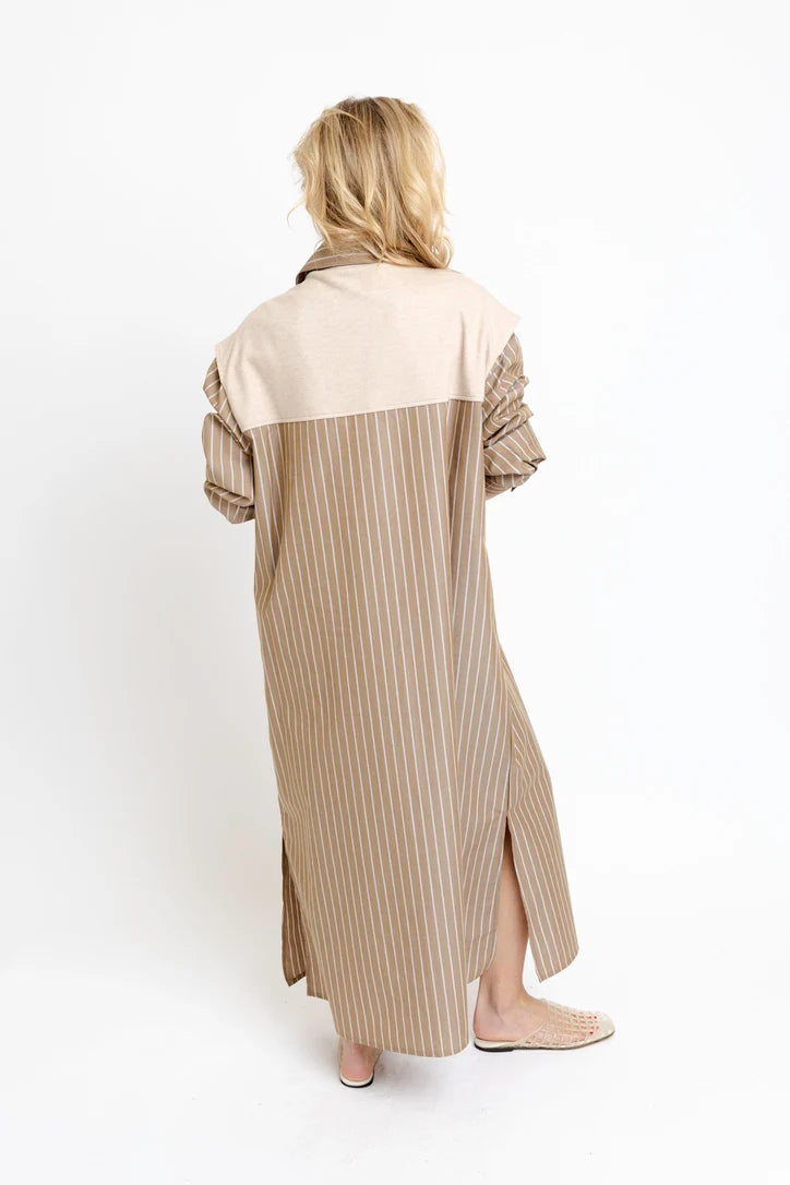 Karlie/ The Hailey Stripe Poplin Sweater Dress